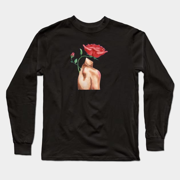 Rose Head Long Sleeve T-Shirt by suzytwinkle_art